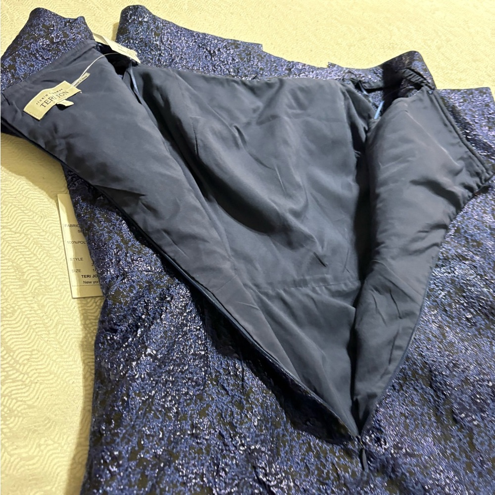 Rickie Freeman Teri Jon Navy Blue Evening Dress Size 14 - Picture 8 of 15